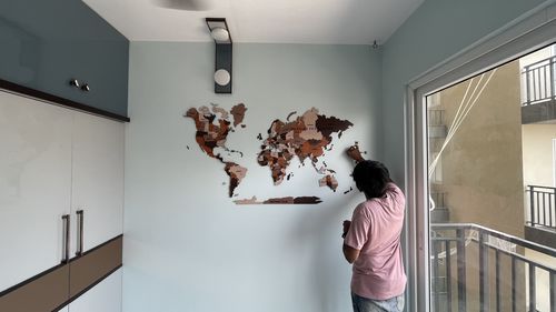 Customer photo review of 3D Wooden World Map Multicolor
