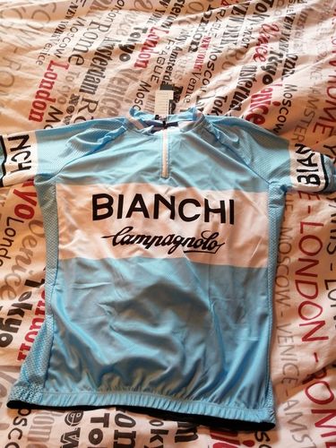 Customer photo review of Bianchi Blue Retro Short sleeves Jersey