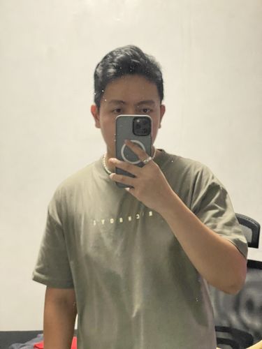 Customer photo review of RELAXED DROP SHOULDER TEE - GRANITE