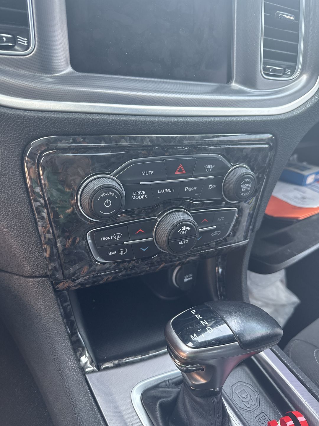 Customer photo review of DynaCarbon™️ Carbon Fiber Multimedia Frame Trim Kit for Dodge Charger 2015-2022