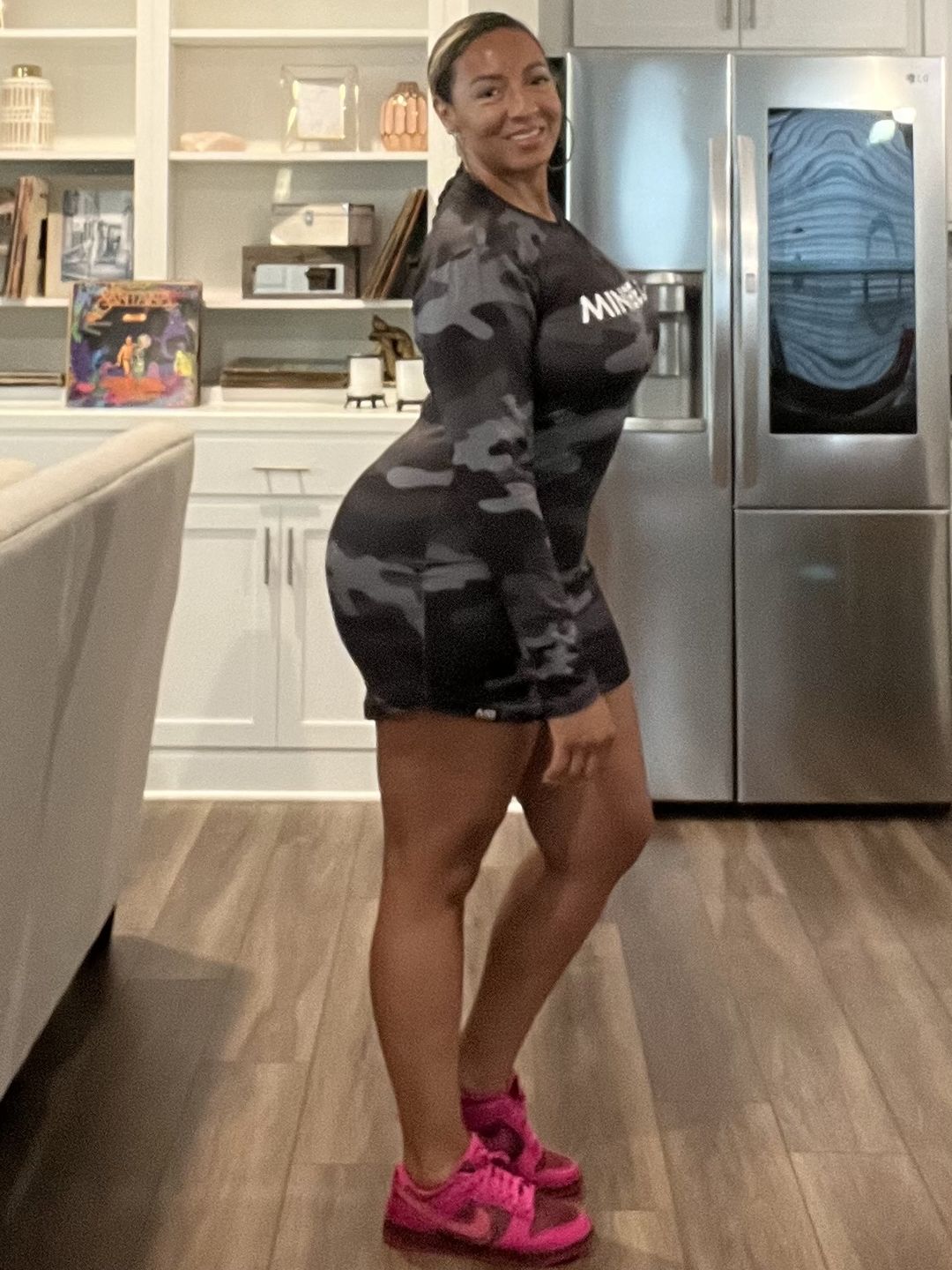 Customer photo review of OG T-Shirt Dresses - Black Camo "MB" (Long Sleeve)