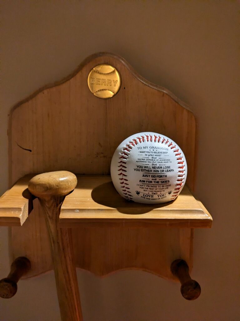 Customer photo review of To My GrandSon - You Will Never Lose - Personalized Baseball