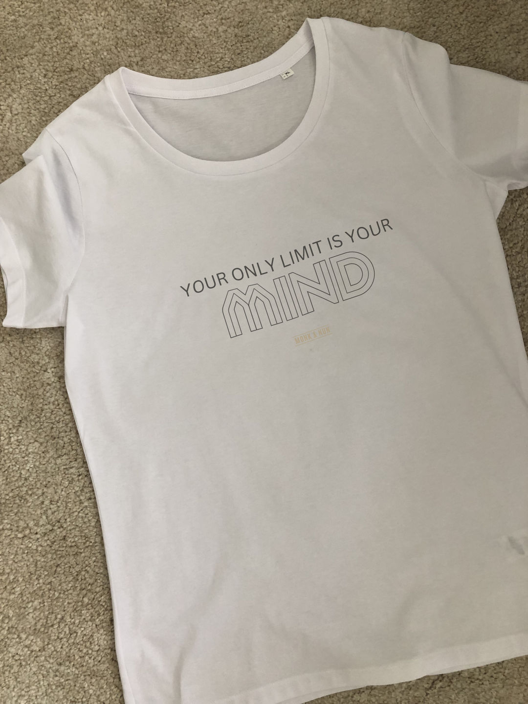 Customer photo review of Damen T-Shirt slim fit "YOUR ONLY LIMIT IS YOUR MIND"