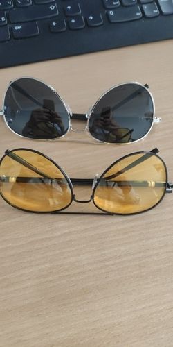 Customer photo review of Designer Polarized Pilot Sunglasses