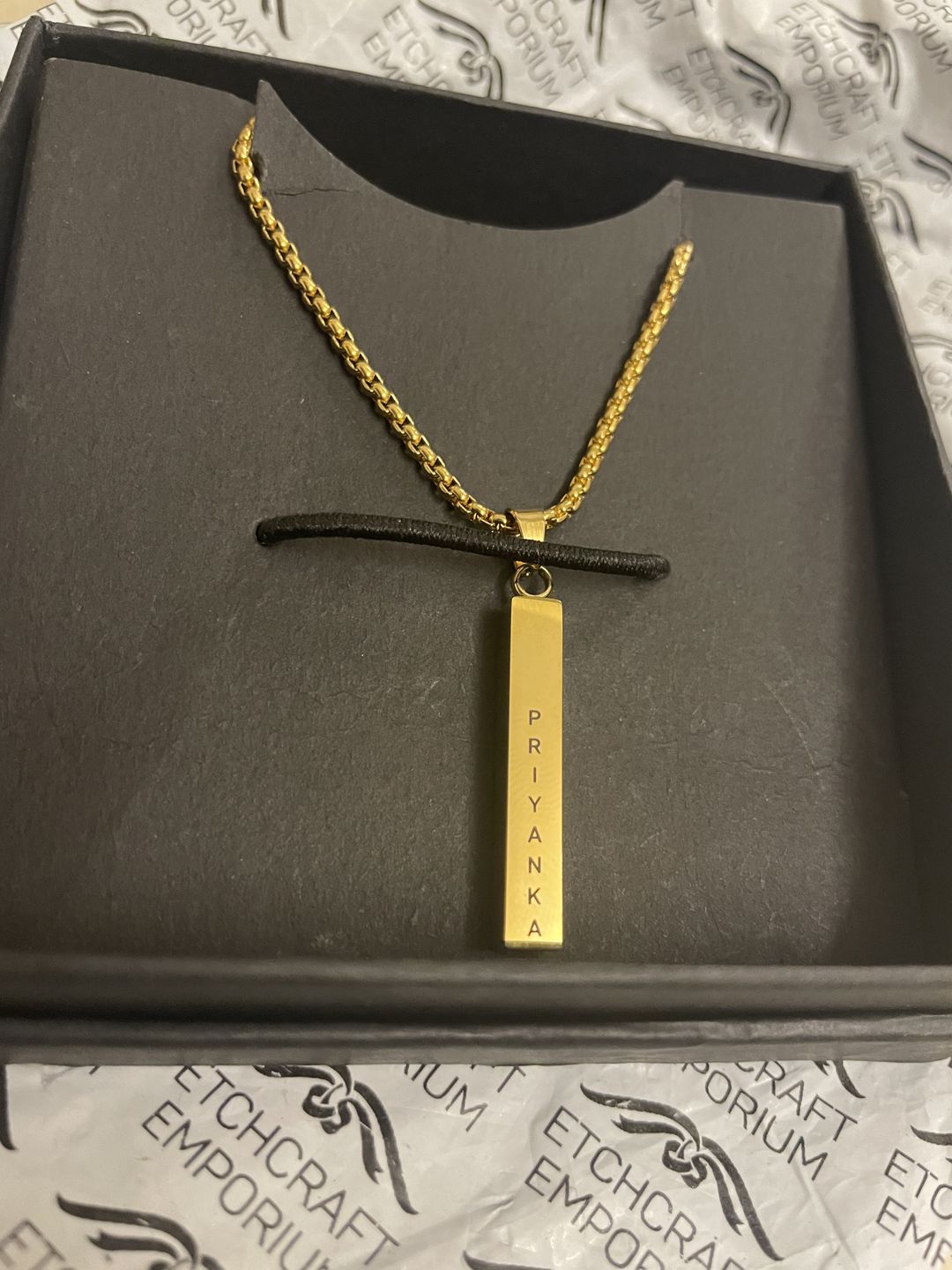 Customer photo review of Personalised Cuboid Locket for Men
