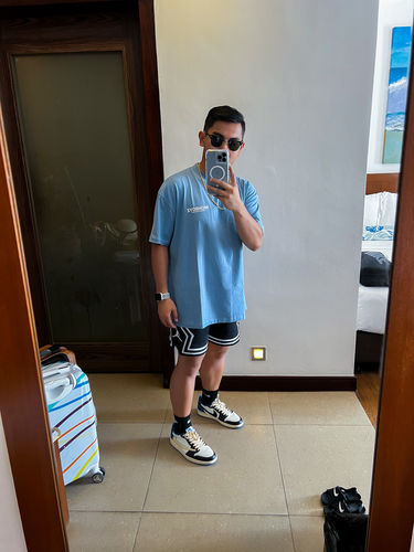 Customer photo review of DROP SHOULDER TEE - POWDER BLUE