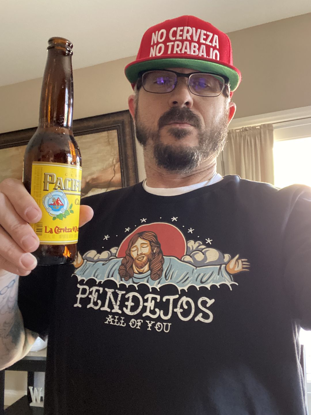 Customer photo review of Premium Pendejos, All Of You Old School OG T-shirt