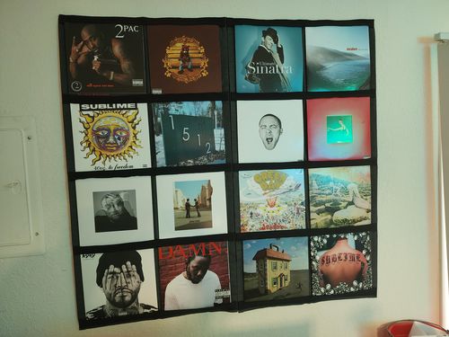 Customer photo review of 12" Vinyl Record Display Frame - LP Wall Storage
