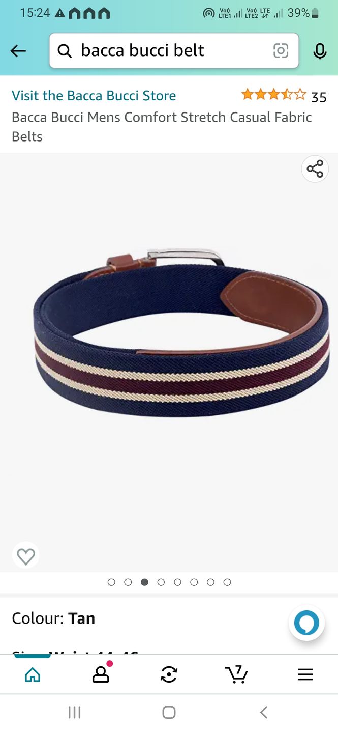 Customer photo review of Bacca Bucci Mens Comfort Stretch Casual Fabric Belts