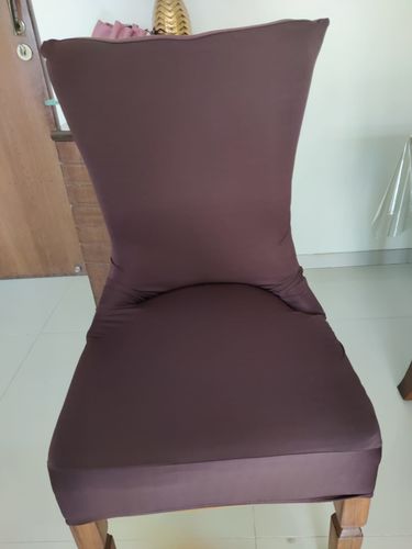 Customer photo review of Magic Universal Chair Cover - Brown Solid