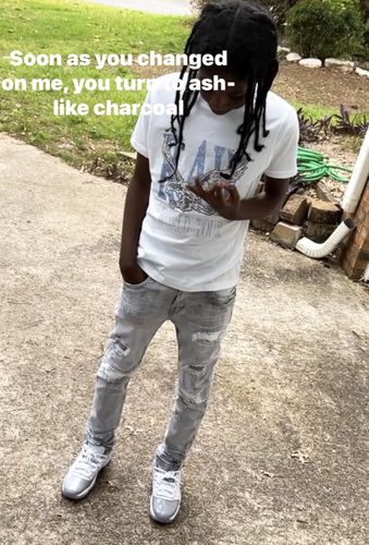 Customer photo review of Kids RAW World Tour Light Blue Bling Crew Neck T-Shirt
