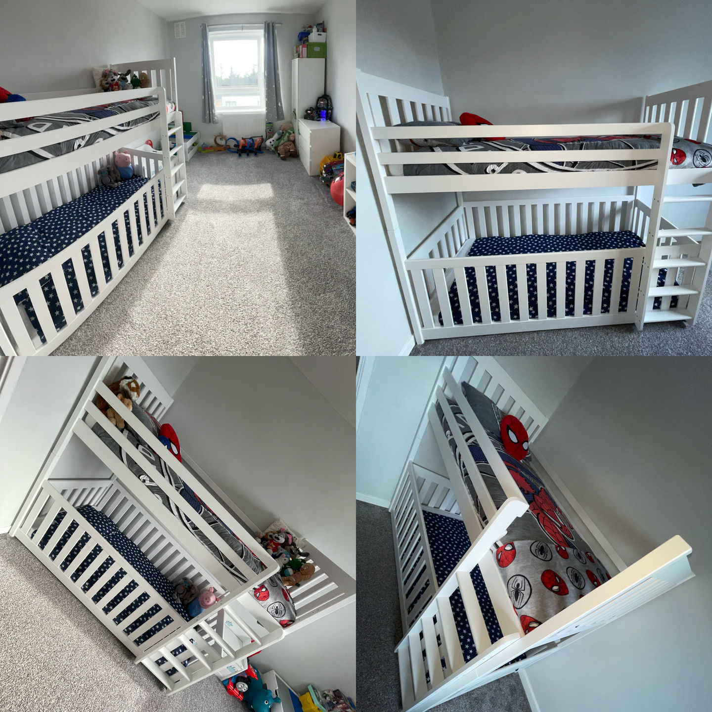 Customer photo review of Wooden Bunk Bed Cris with Cot Bed