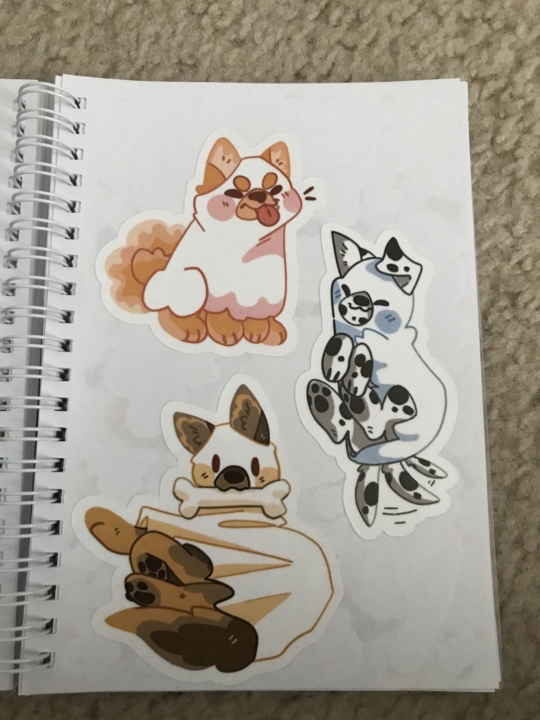 Customer photo review of Cute Ghost Puppy Stickers!