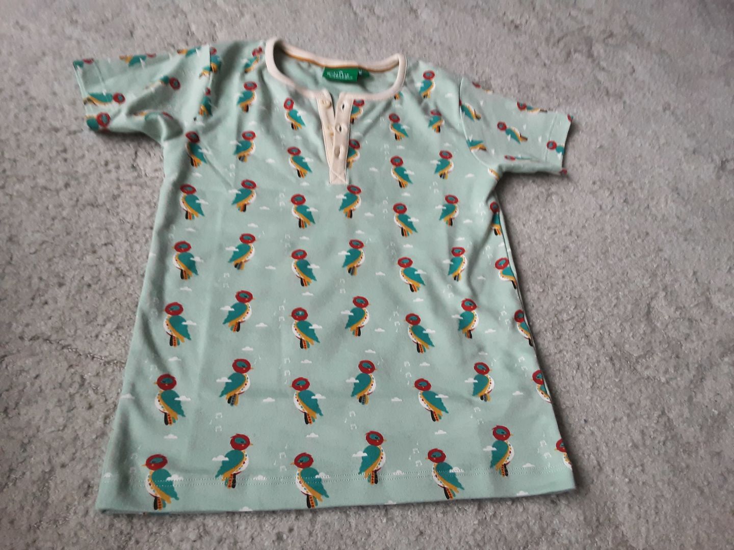 Customer photo review of Little Woodpecker Short Sleeve Henley Top
