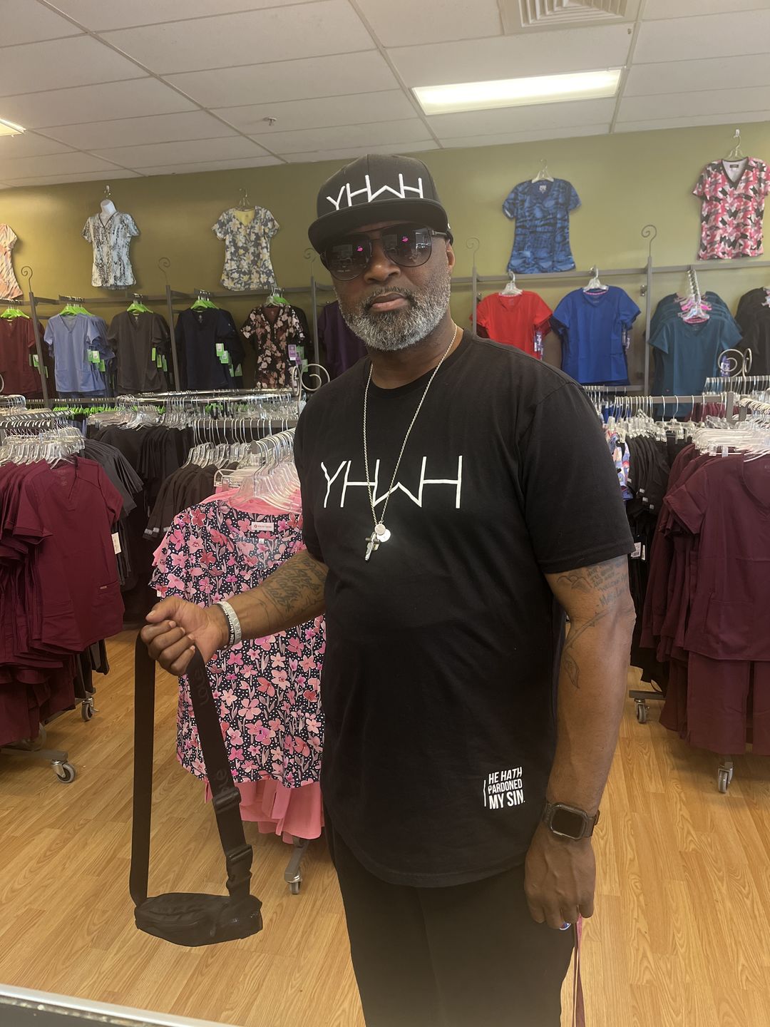Customer photo review of YHWH Snapback - Black