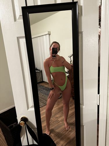 Customer photo review of Naomi One Piece Mesh Swimsuit - Neon Lime
