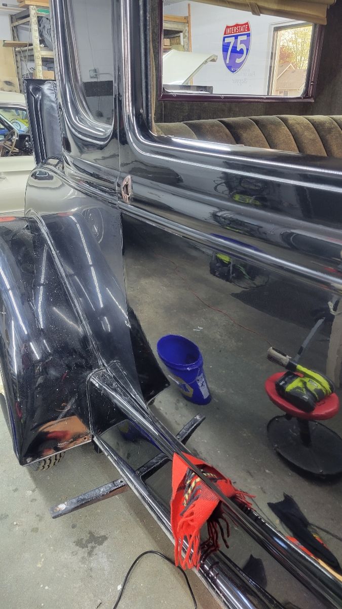 Customer photo review of 5 Inch Hook and Loop Orange Wet / Dry Auto Body Film Sanding Discs, 50 Pack