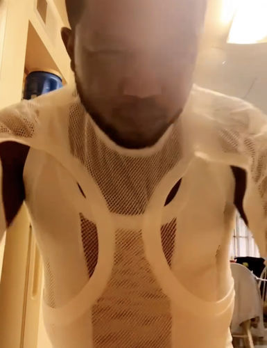 Customer photo review of Mens Sexy Fishnet See Through Loose Pants SKUJ25393