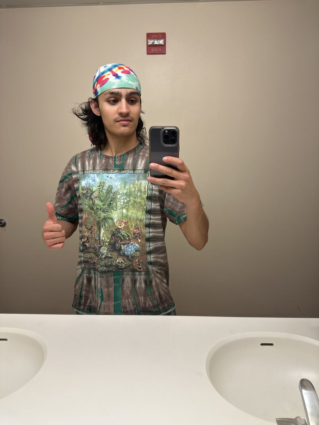 Customer photo review of Tie Dye Gnome Grown Herb T Shirt
