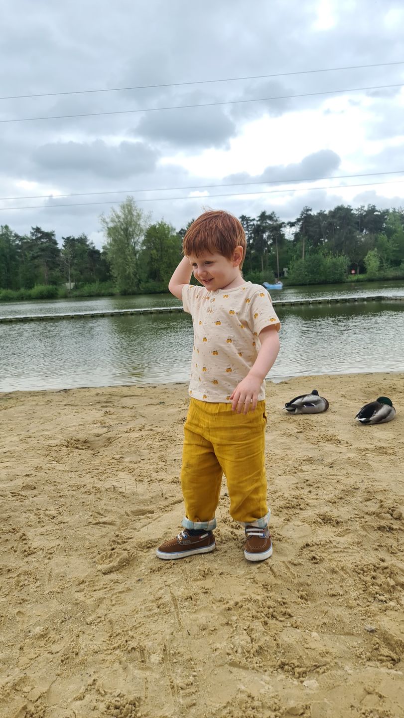 Customer photo review of Lemon Grove Loose Short Sleeve Henley Top