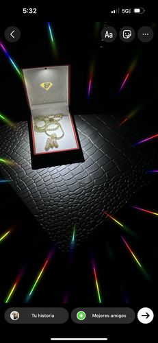 Customer photo review of *NEW* 14K Moon Ice Chain W/ Initial M Baguette Pendant JTJ™