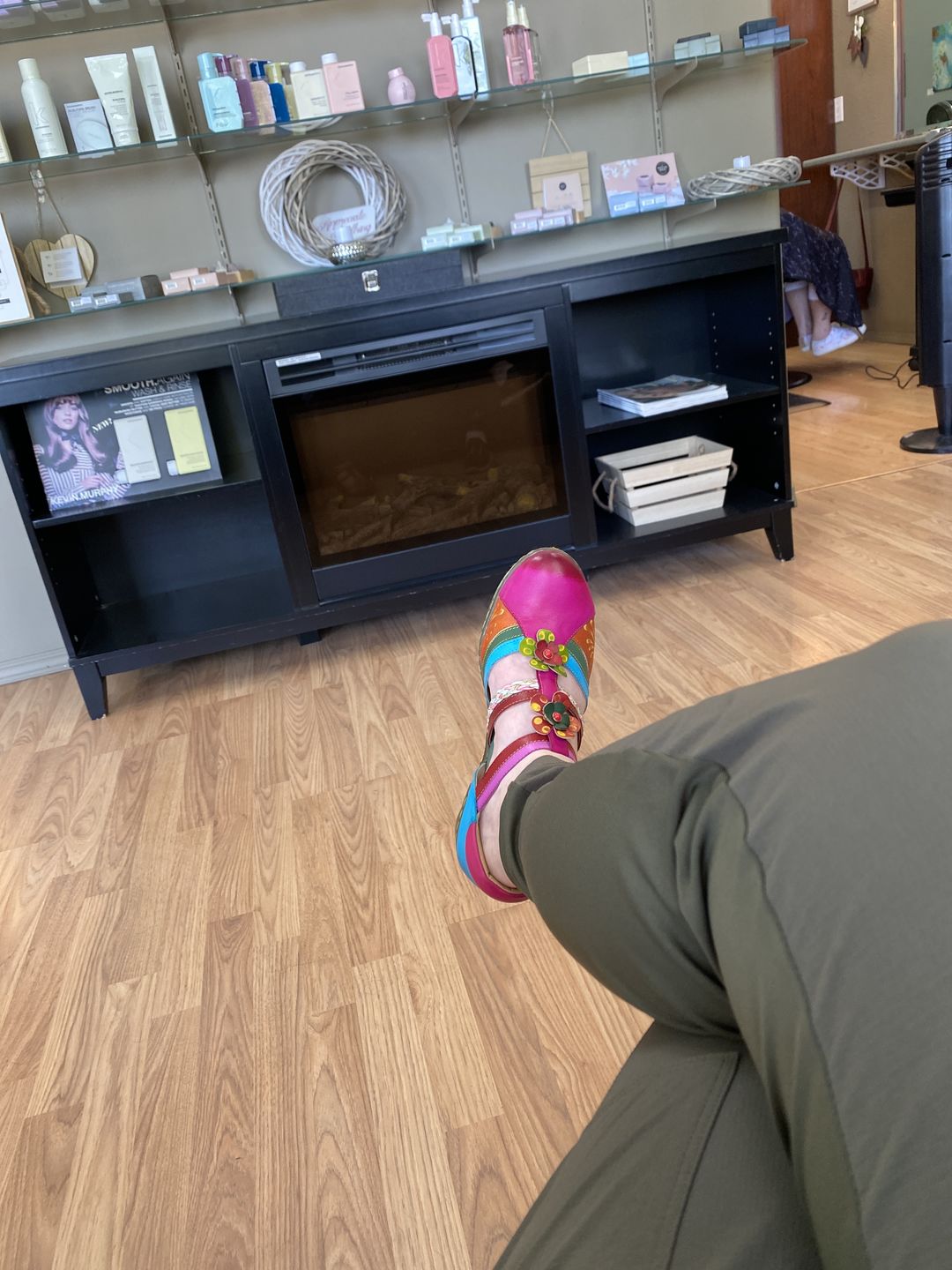 Customer photo review of Women Bohemian Leather Printing Stitching Non-slip Breathable Sandals