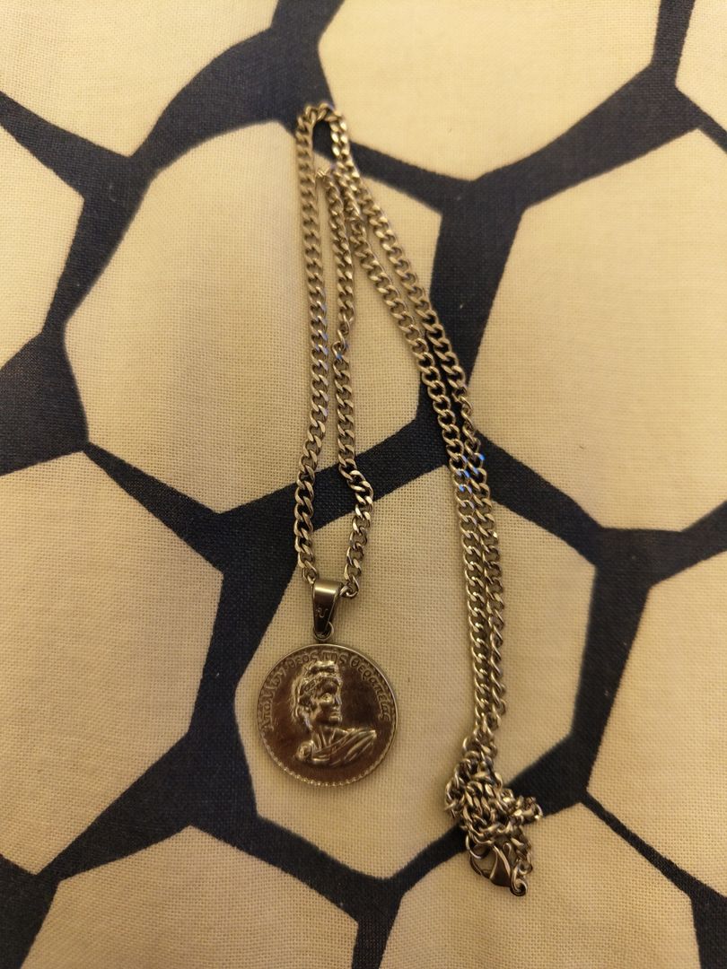 Customer photo review of Apollo Double Sided Coin Pendant - Silver