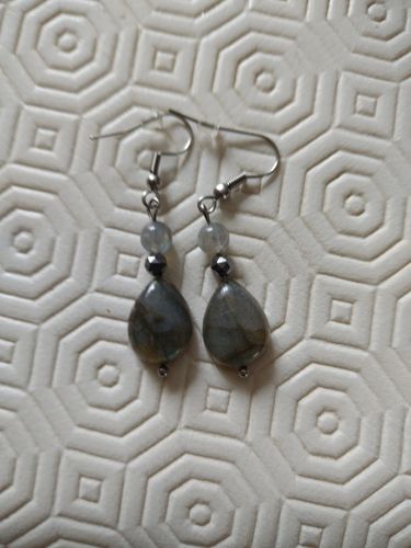 Customer photo review of BOUCLES LABRADORITE LARME