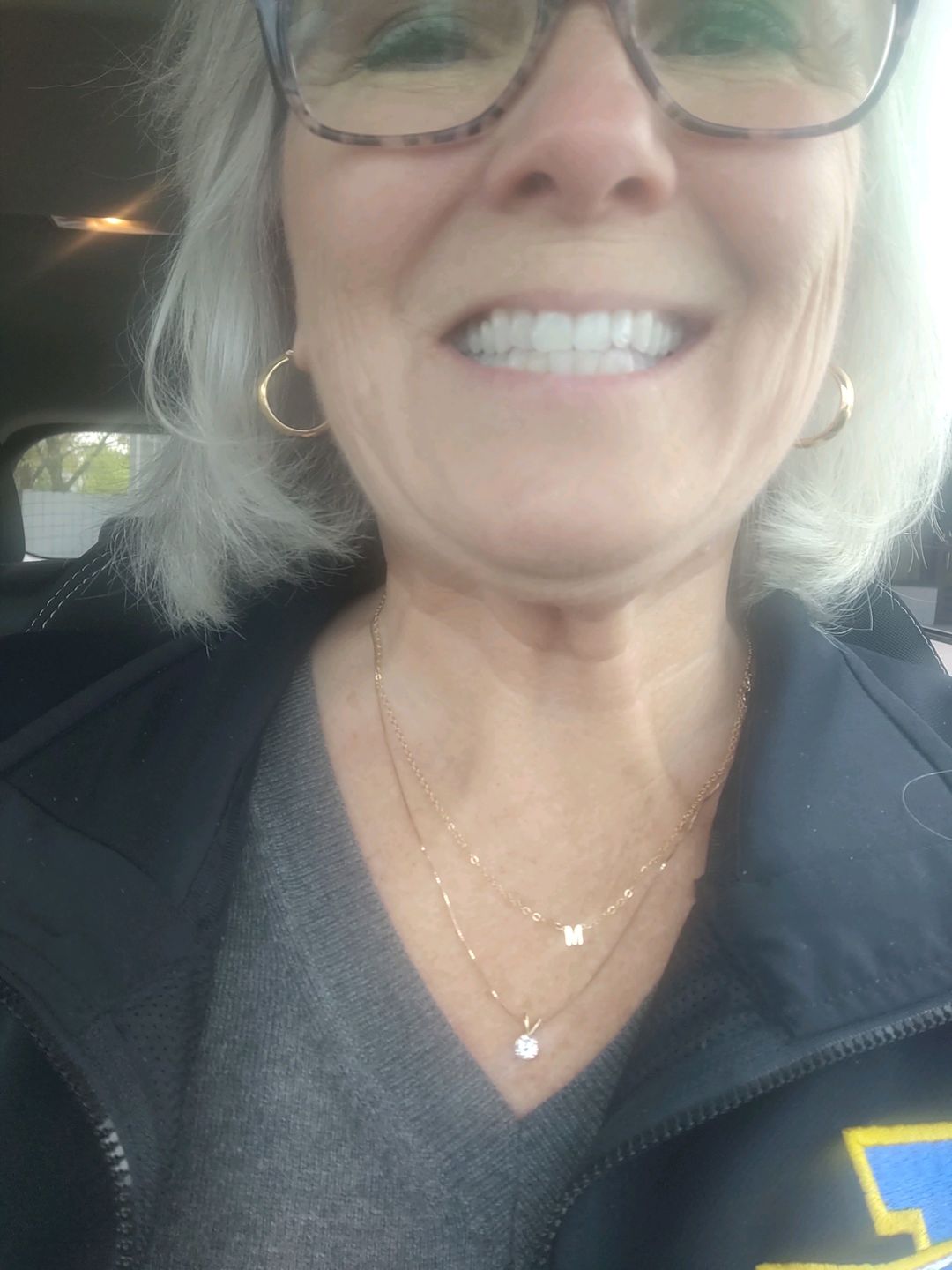 Customer photo review of Mini Initial Necklace