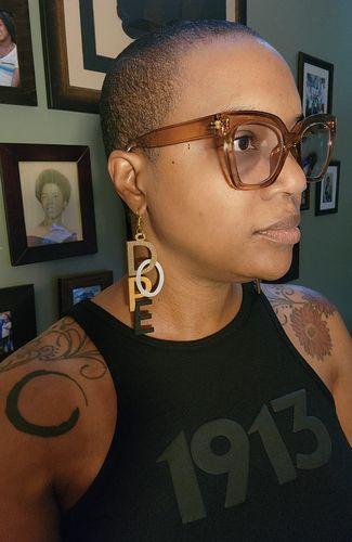 Customer photo review of DOPE Earrings 2.0