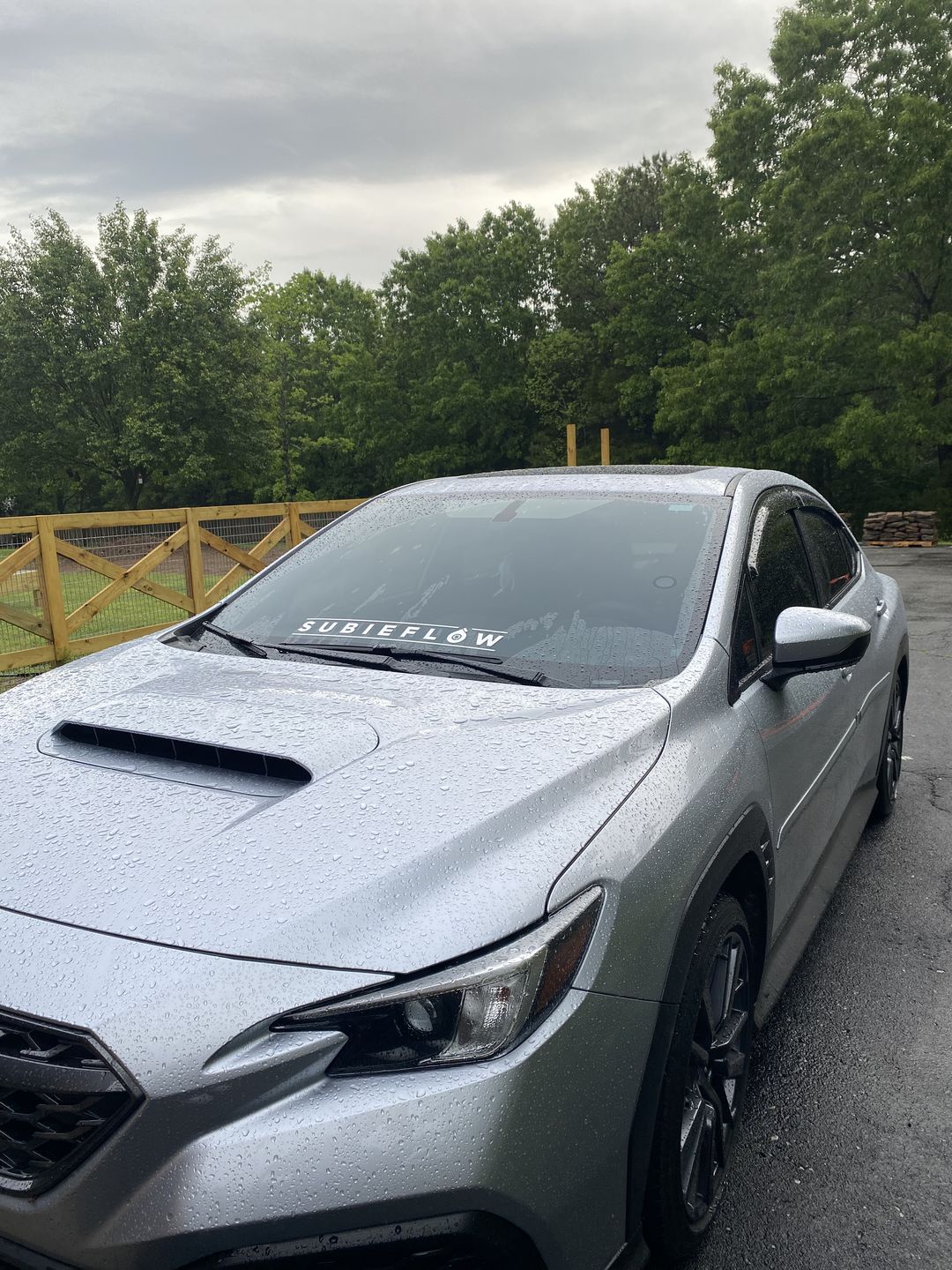 Customer photo review of SubieFlow Windshield Banners