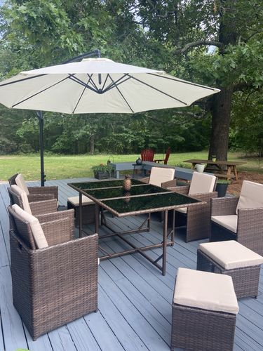 Customer photo review of 11 Pcs Patio Dining Set Space Saving Rattan Outdoor Sectional Furniture w/ Ottoman, Cushion & Dust Cover