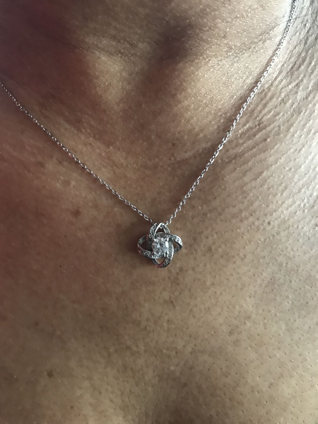 Customer photo review of White Gold Necklace - With Real Rose - To My Love