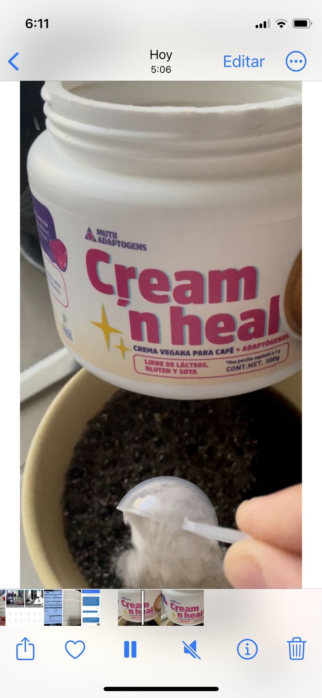 Customer photo review of Cream ‘n heal: Sustituto vegano de crema para café con adaptógenos 300 grs.