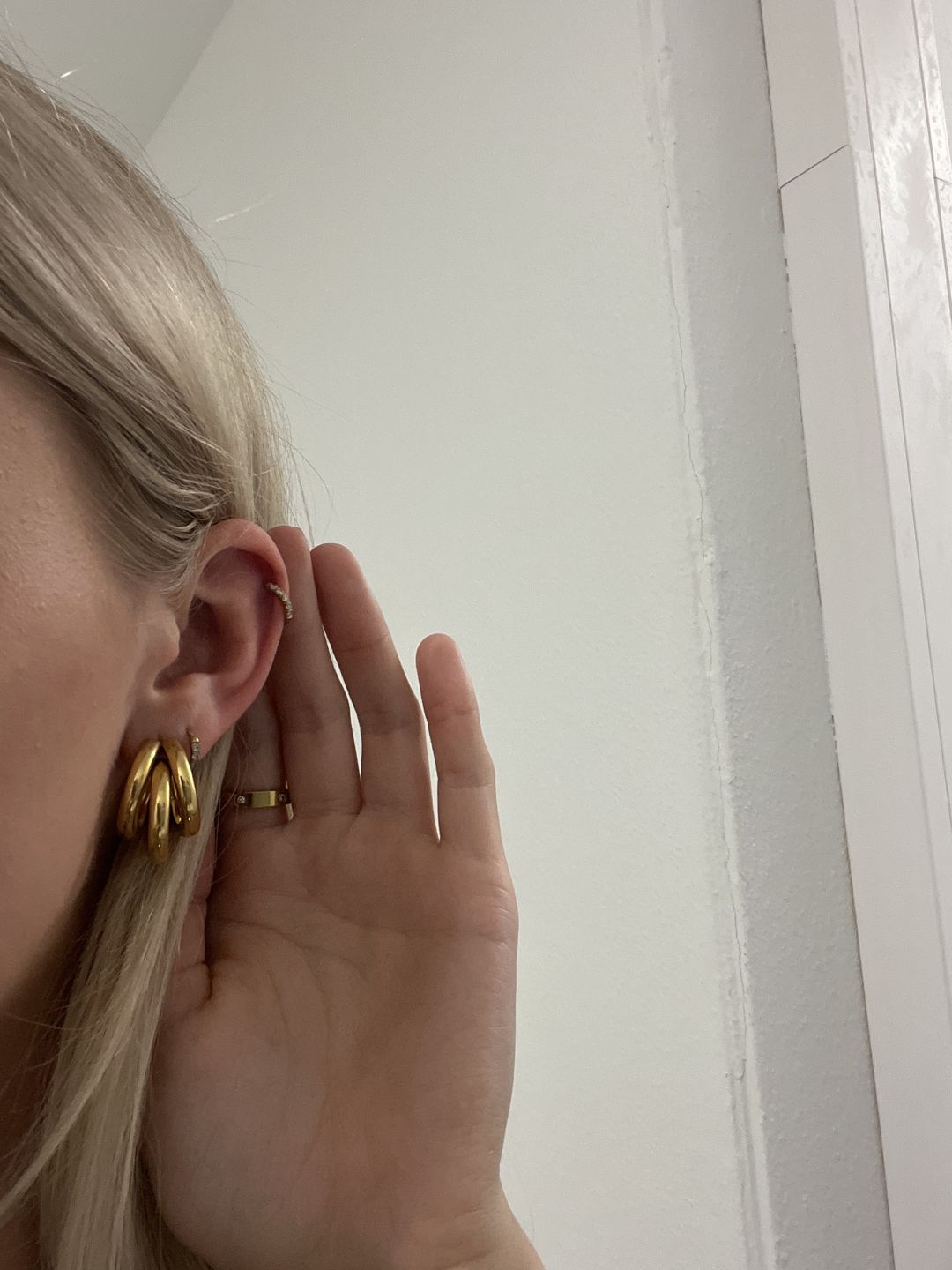 Customer photo review of Triple Ohrstecker | 18K vergoldet