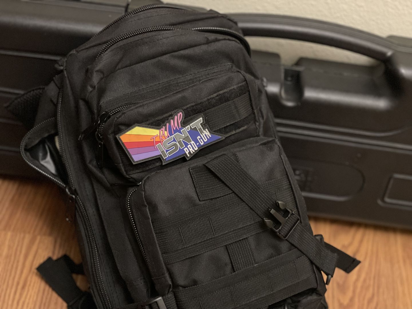 Customer photo review of Trump Isn't Pro Gun - Patch