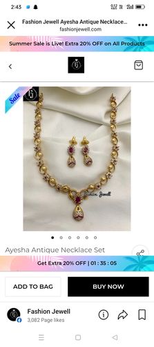 Customer photo review of Rubans 24k Gold Plated Choker Set With Red And Green Stones.