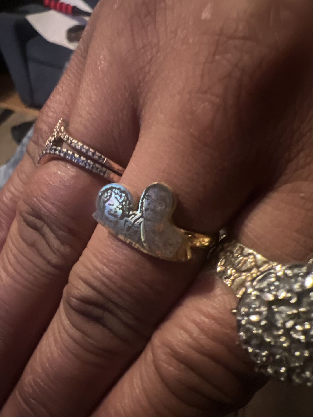 Customer photo review of Personalized Adjustable Photo Portrait Ring