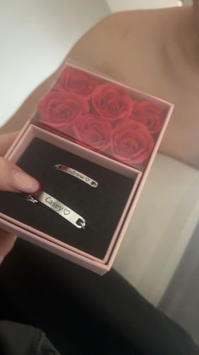 Customer photo review of Engraved Bracelet Set - W/ Eternal Rose Box