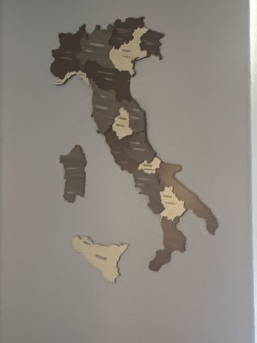 Customer photo review of 3D Wooden Multilayered Italy Map