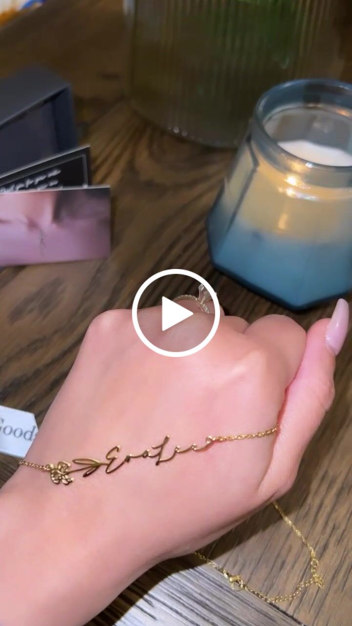 Customer video review of Horizontal Birth Flower Name Necklace