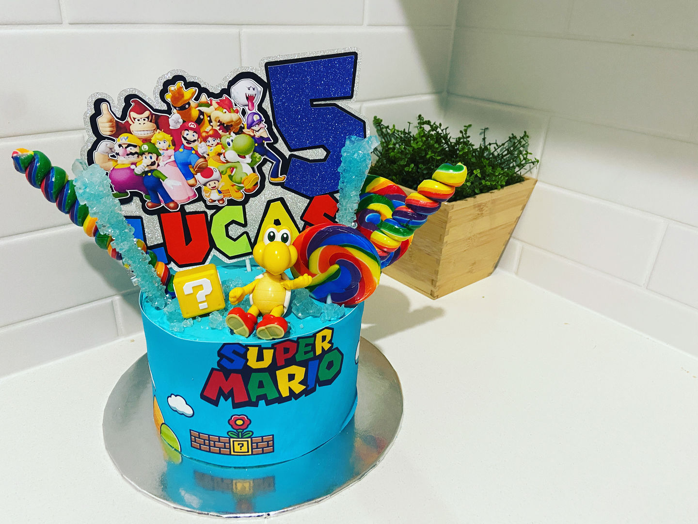 Customer photo review of Personalised Super Mario Brothers Inspired - Edible Icing Cake Wrap