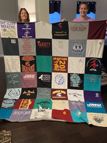 T-shirt quilt featuring spartan team by Karen from VA