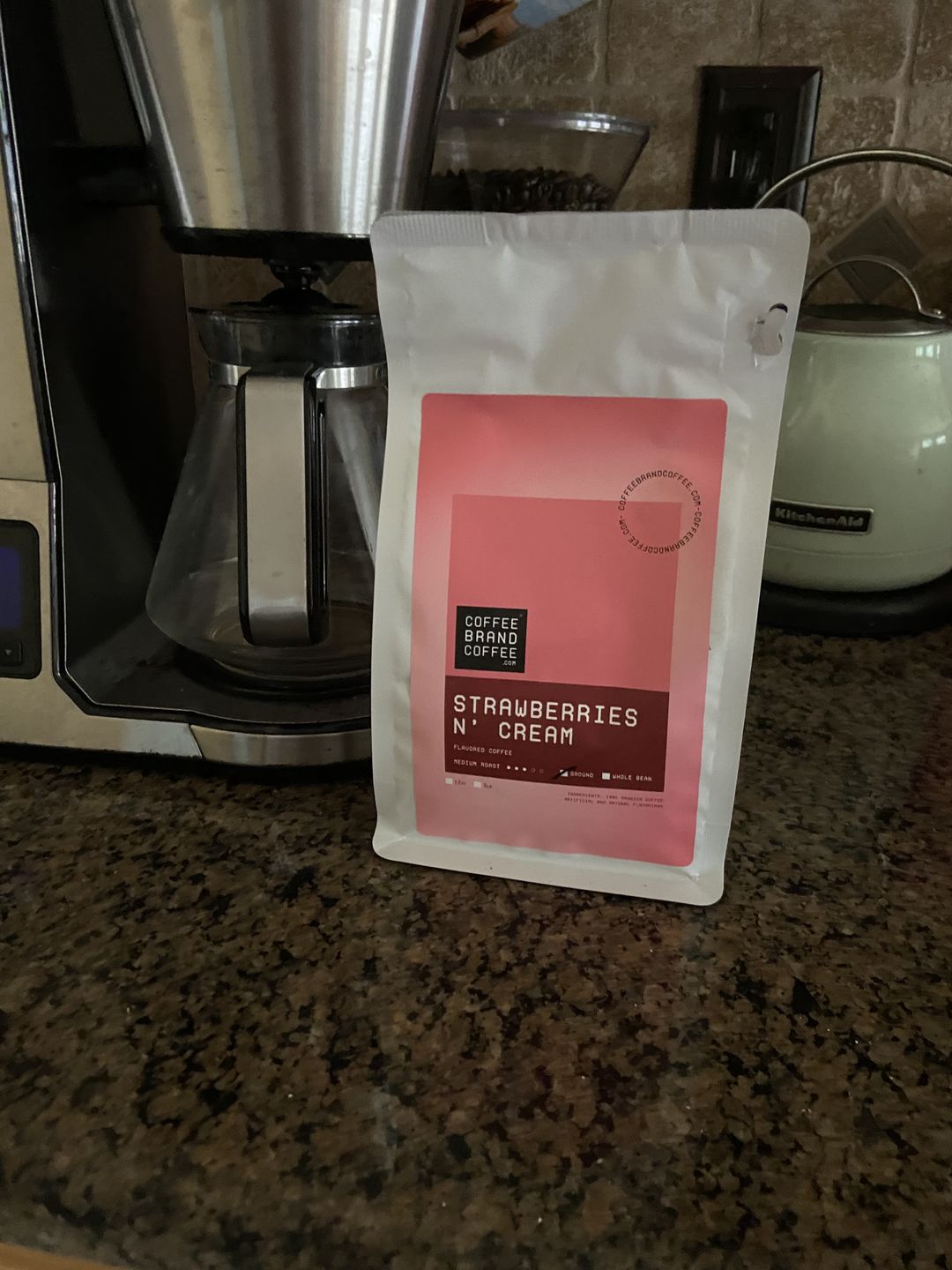 Customer photo review of Strawberries 'n Cream Flavored Coffee