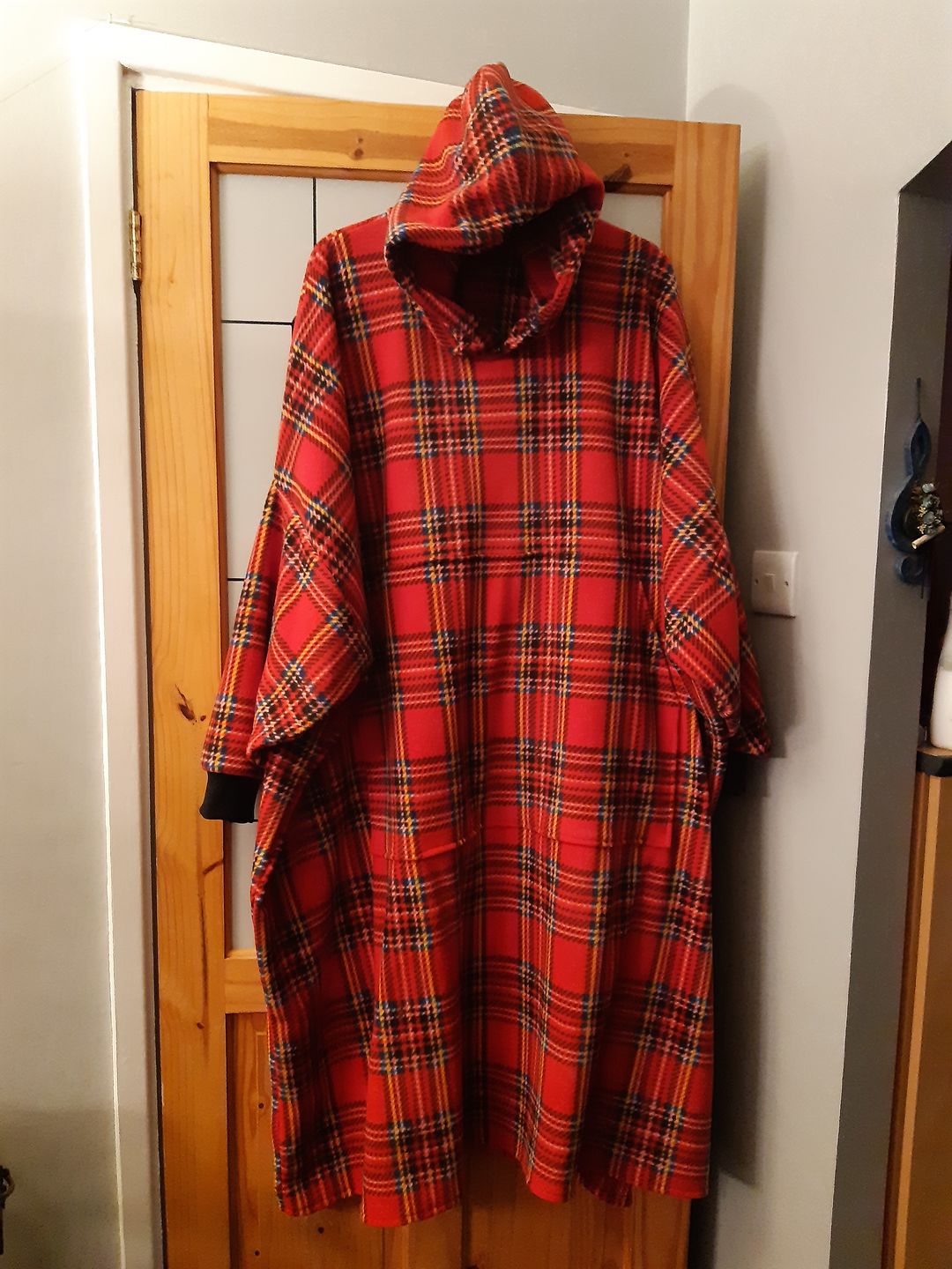 Customer photo review of Red Checkered Anti Pill Polar Fleece Fabric