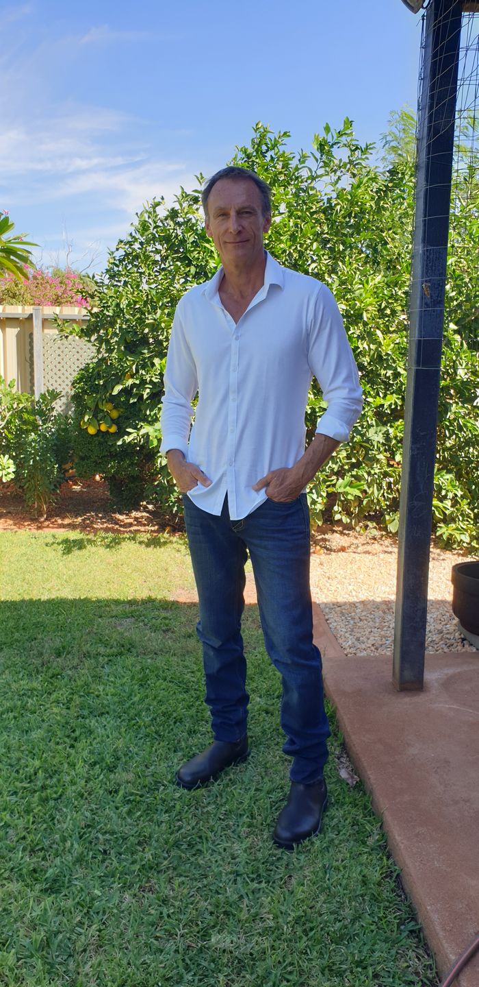 Customer photo review of Performance Linen Shirt - White