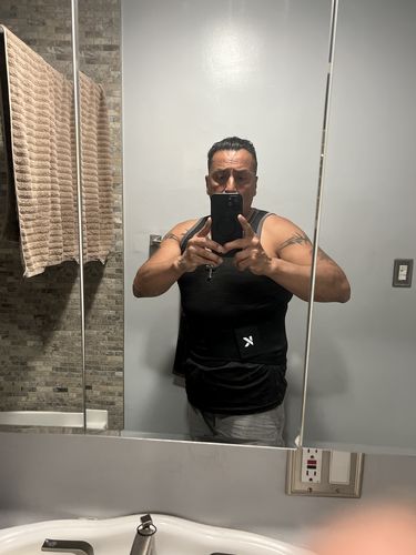 Customer photo review of Men's Hot Power Waist Shaper Belt