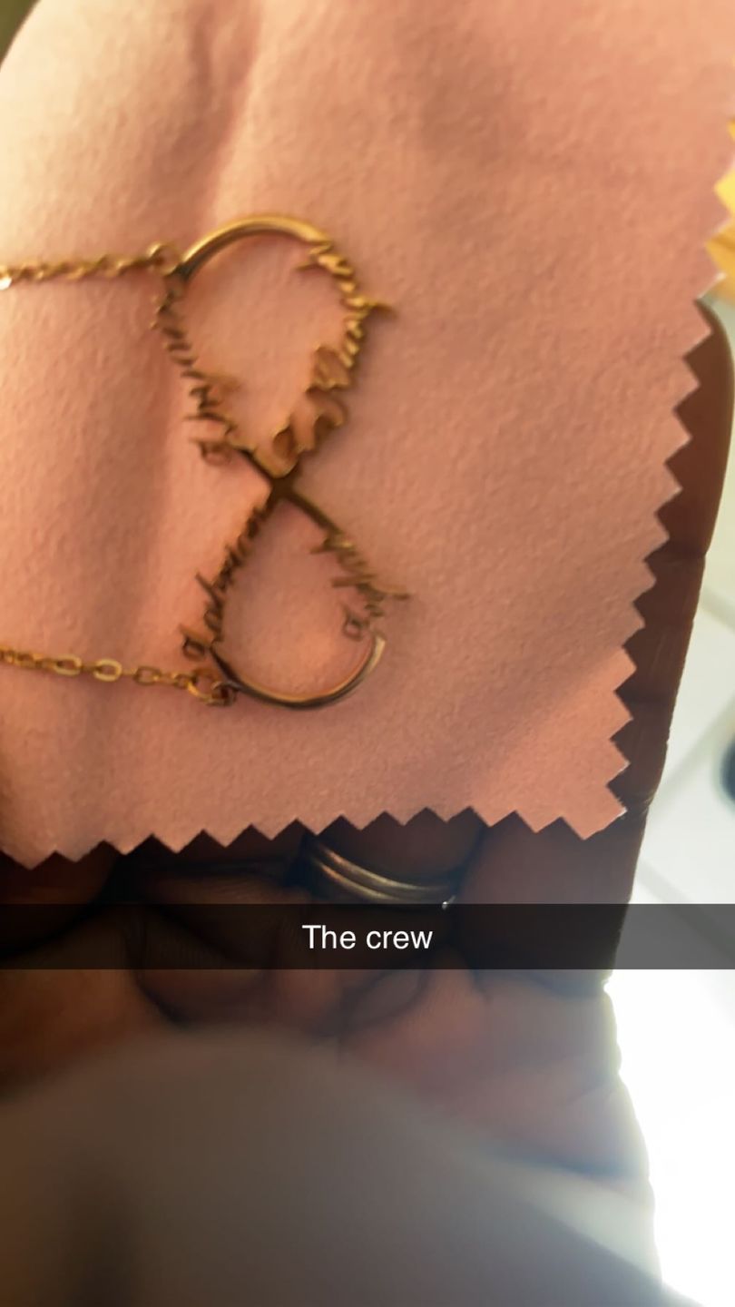 Customer photo review of Infinity Name Necklace