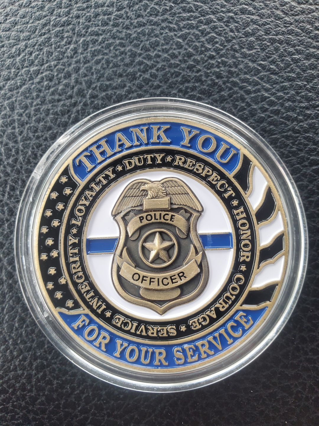 Customer photo review of Police Thank You For Your Service Coin