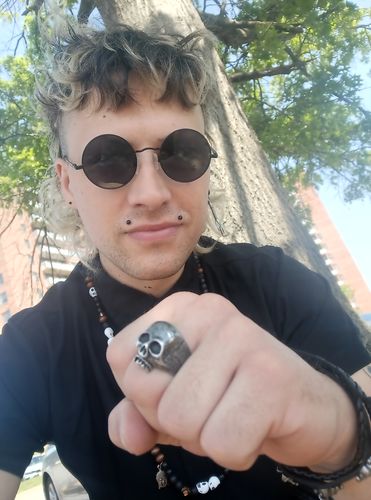 Customer photo review of Half Skull Ring